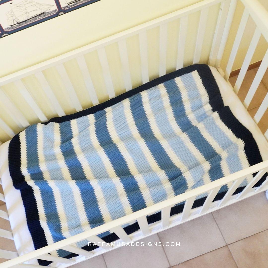 Navy Stripes Baby Blanket