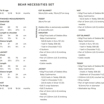 Bear Necessities Set - Layette Knitting and Crochet Pattern for Babies in Debbie Bliss Baby Cashmerino by Debbie Bliss