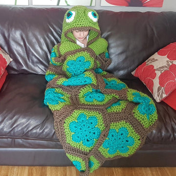 2in1 Sea Turtle Tortoise Hooded Blanket Crochet Pattern