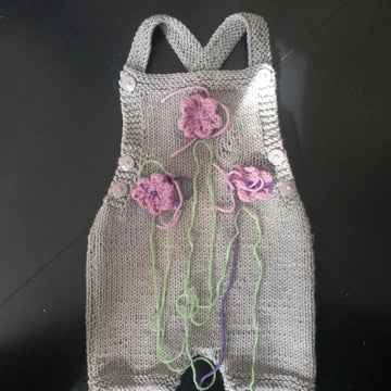 Baby Bib Short with Flowers 0-2 yrs