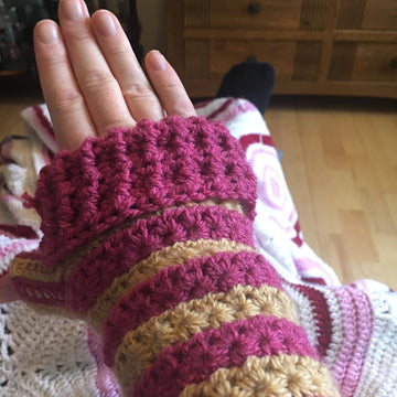 Stars and stripes fingerless mitts