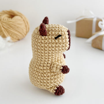 Crochet capybara pattern amigurumi toy Bag charm keyring