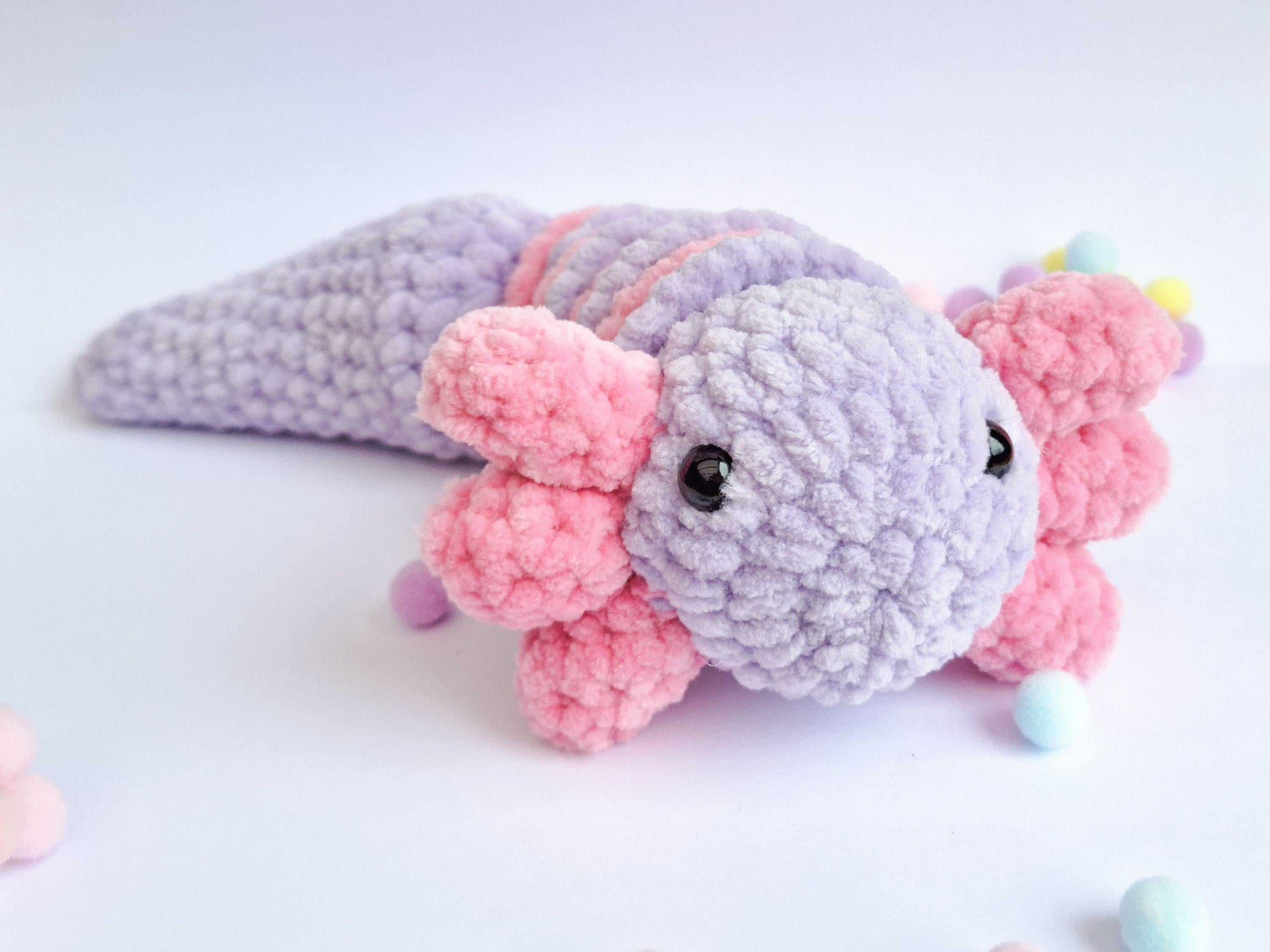 Axolotl crochet fidget toy