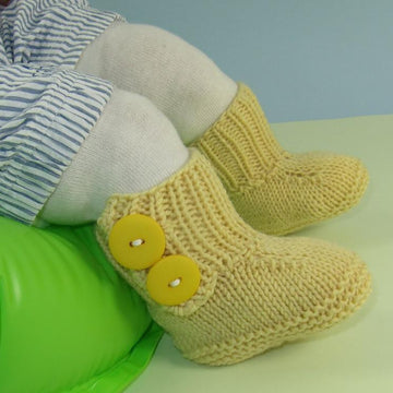 Baby 2 Button Rib Top Booties