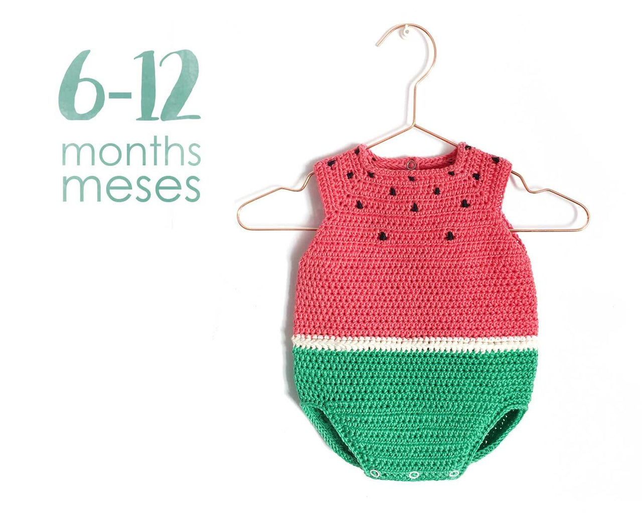 6-12 months - Crochet Watermelon Romper