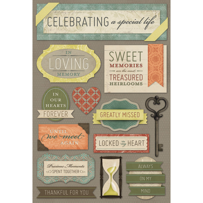 Karen Foster Cardstock Stickers - Celebrating A Special Life