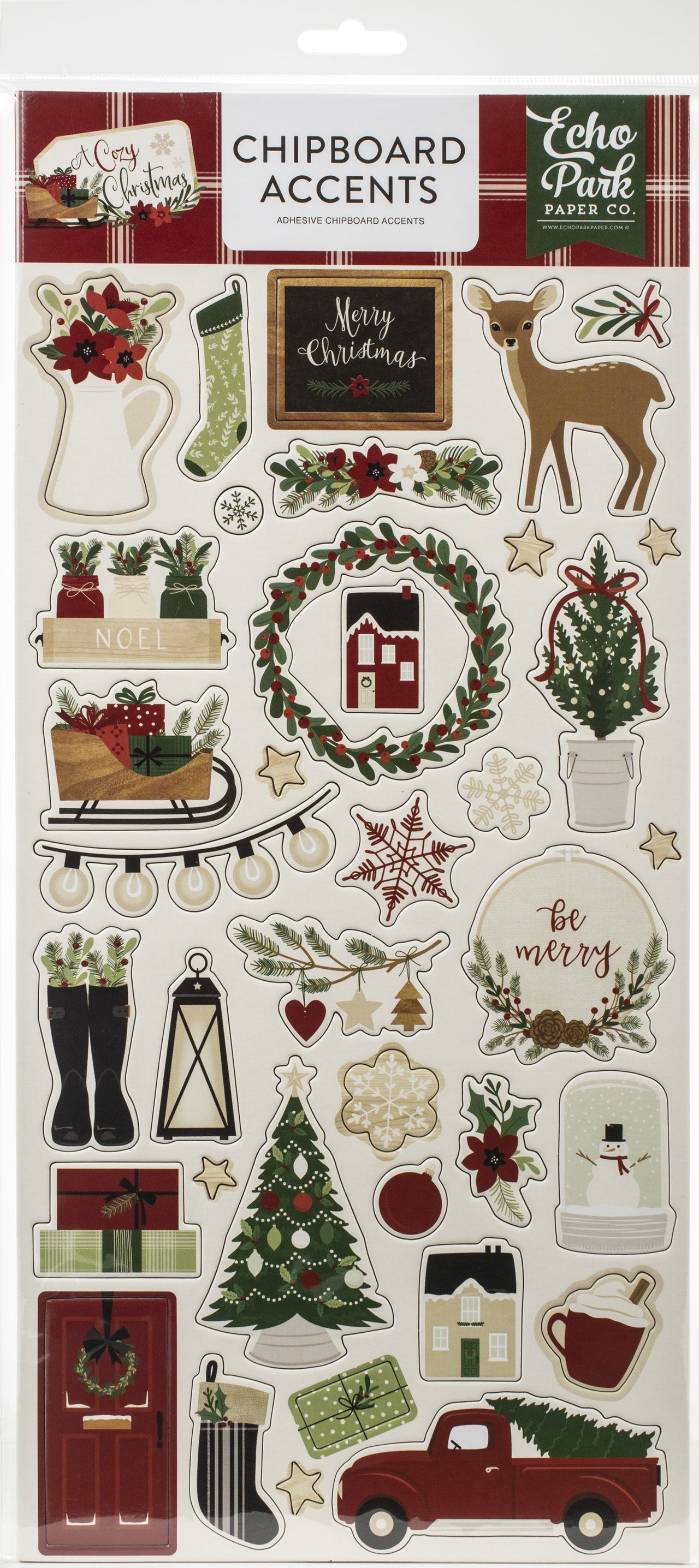 Echo Park Paper A Cozy Christmas Chipboard 6"X13" - Accents