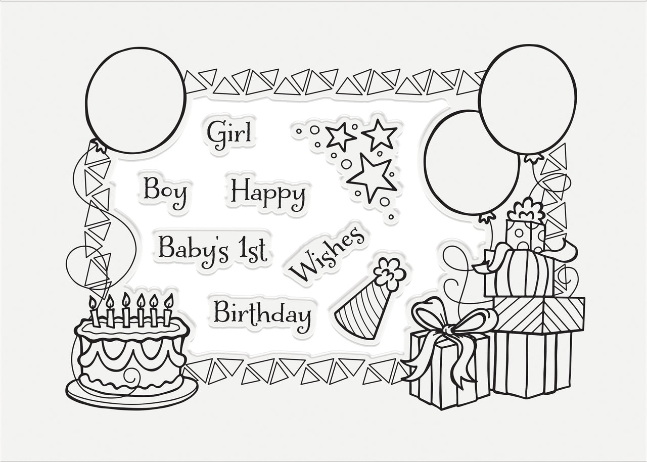 Crafter's Companion Gemini Stamps & Dies - Birthday Party Photoframe & Wallet