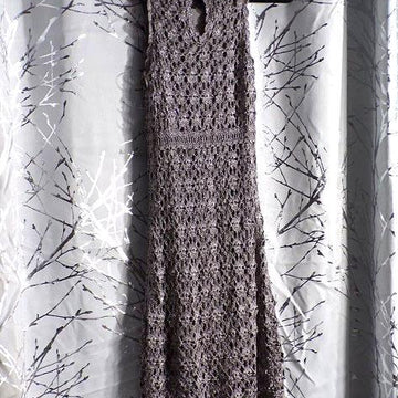 Crochet Dress - Halter Neck Dress with Detailed Lace Design