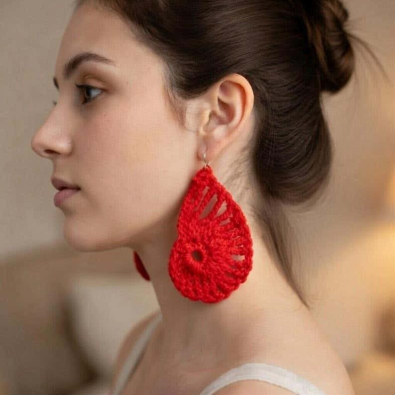 Crochet Orange Earrings + Video Tutorial