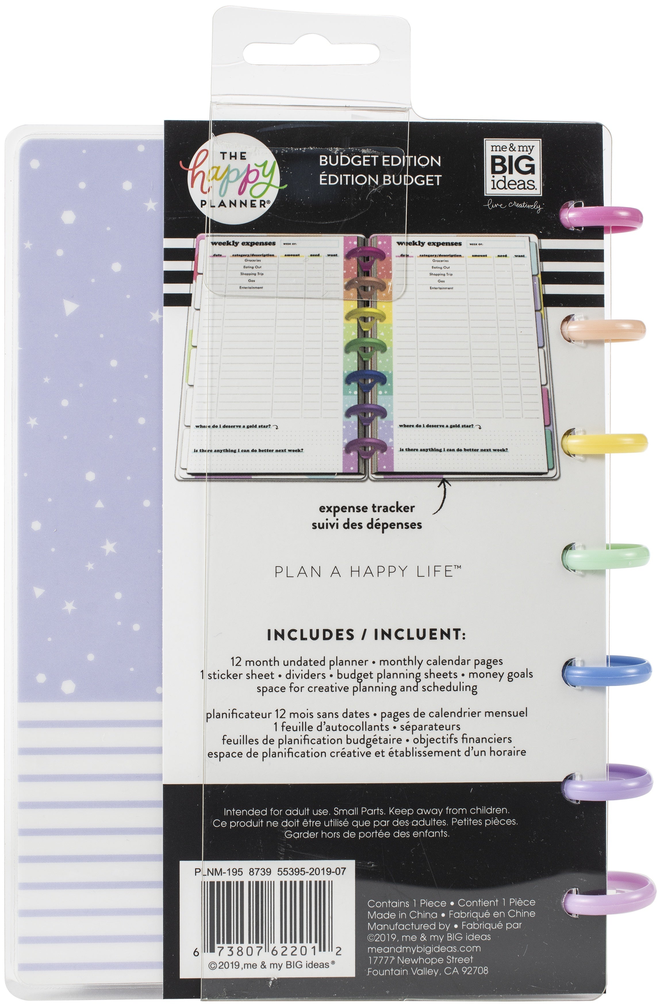 Happy Planner 12-Month Undated Mini Planner 7"X4.625" - Budget