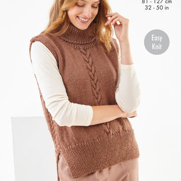 Slipover and Waistcoat in King Cole Wool Aran - 6428 - Leaflet