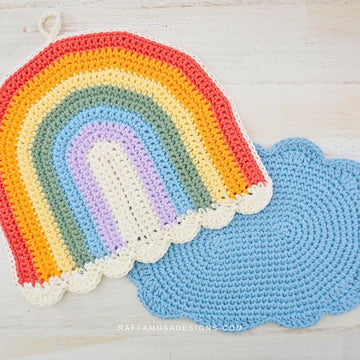 Rainbow and Cloud Dishcloths