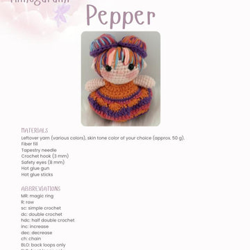 Pepper – Adorable Crochet Doll Pattern Available in English and Portuguese