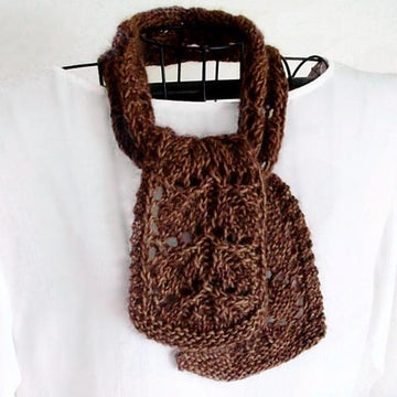 Frosted Fall Leaves Knit lace Scarf