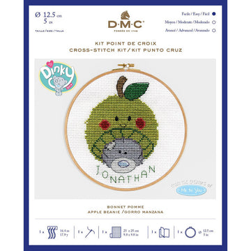 DMC Me To You - Tatty Teddy & Tiny Tatty Teddy - Apple Beanie (with 5" hoop) - 12.5cm