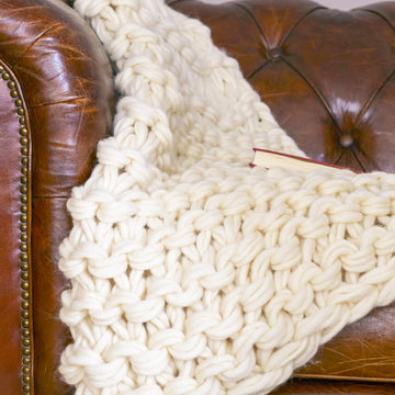 Arm Knit Chunky Garter Stitch Blanket