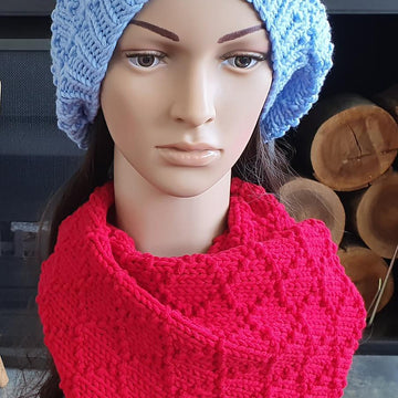Nicky - diamond stitch scarf or cowl