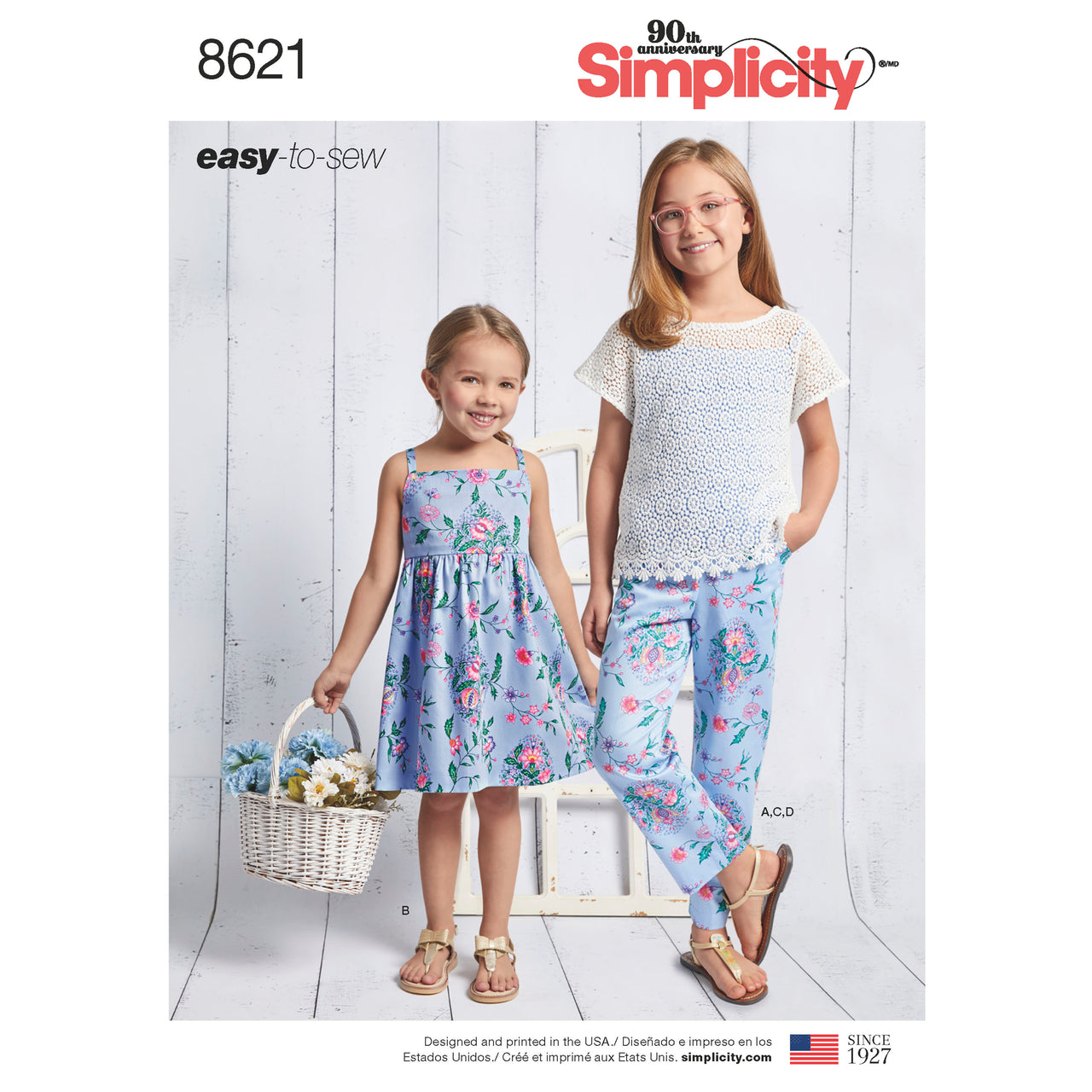 Simplicity 8621 Child's and Girls Dress, Top, Pants and Camisole - Sewing Pattern