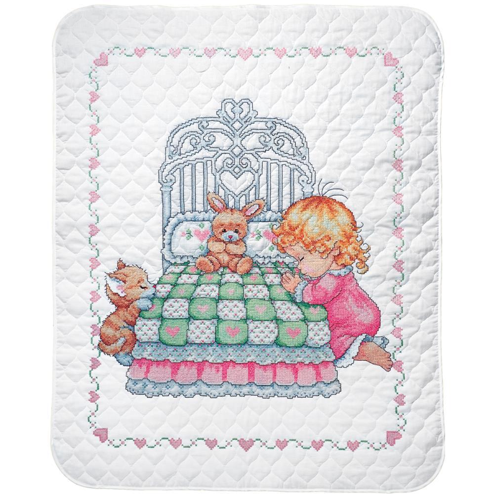 Tobin Stamped Quilt 36in x 43in Bedtime Prayer Cross Stitch Kit