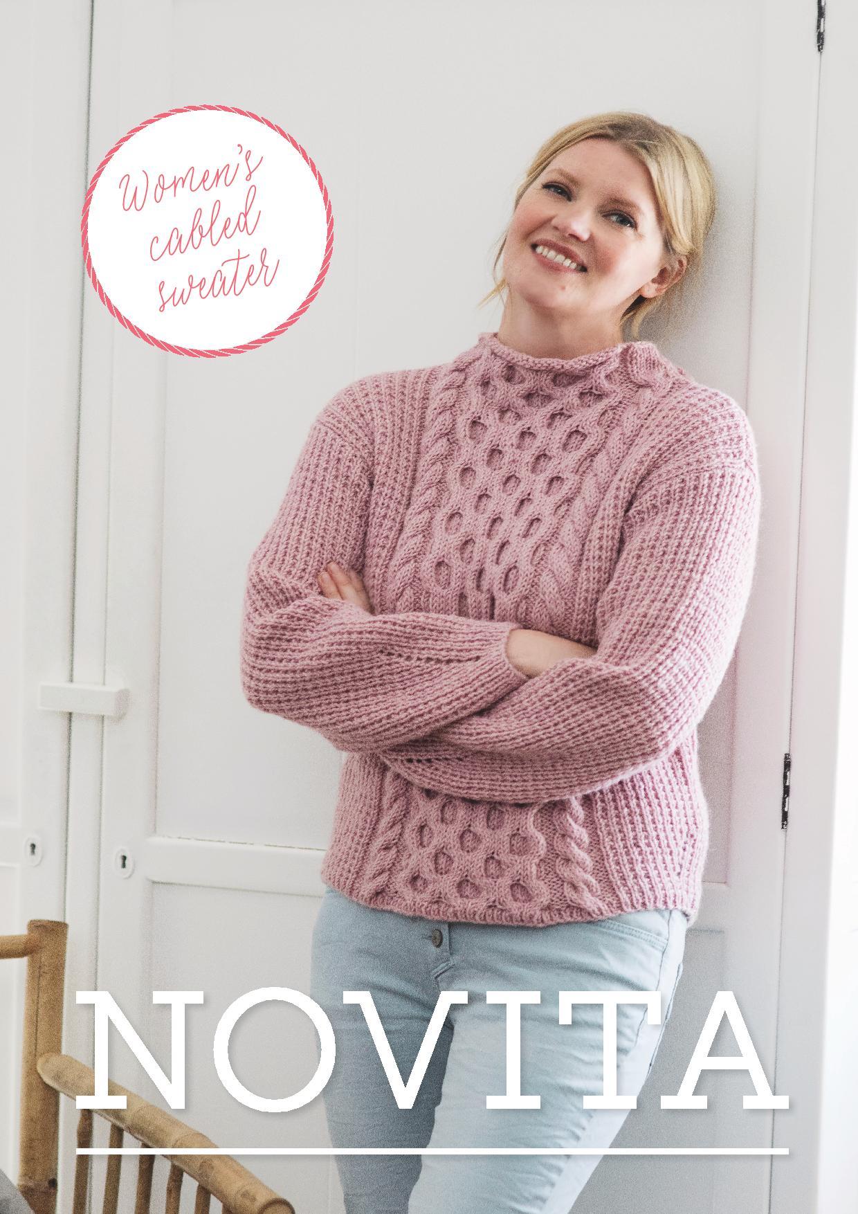 Women's Cabled Sweater in Novita 7 Veljestä - 33 - Downloadable PDF