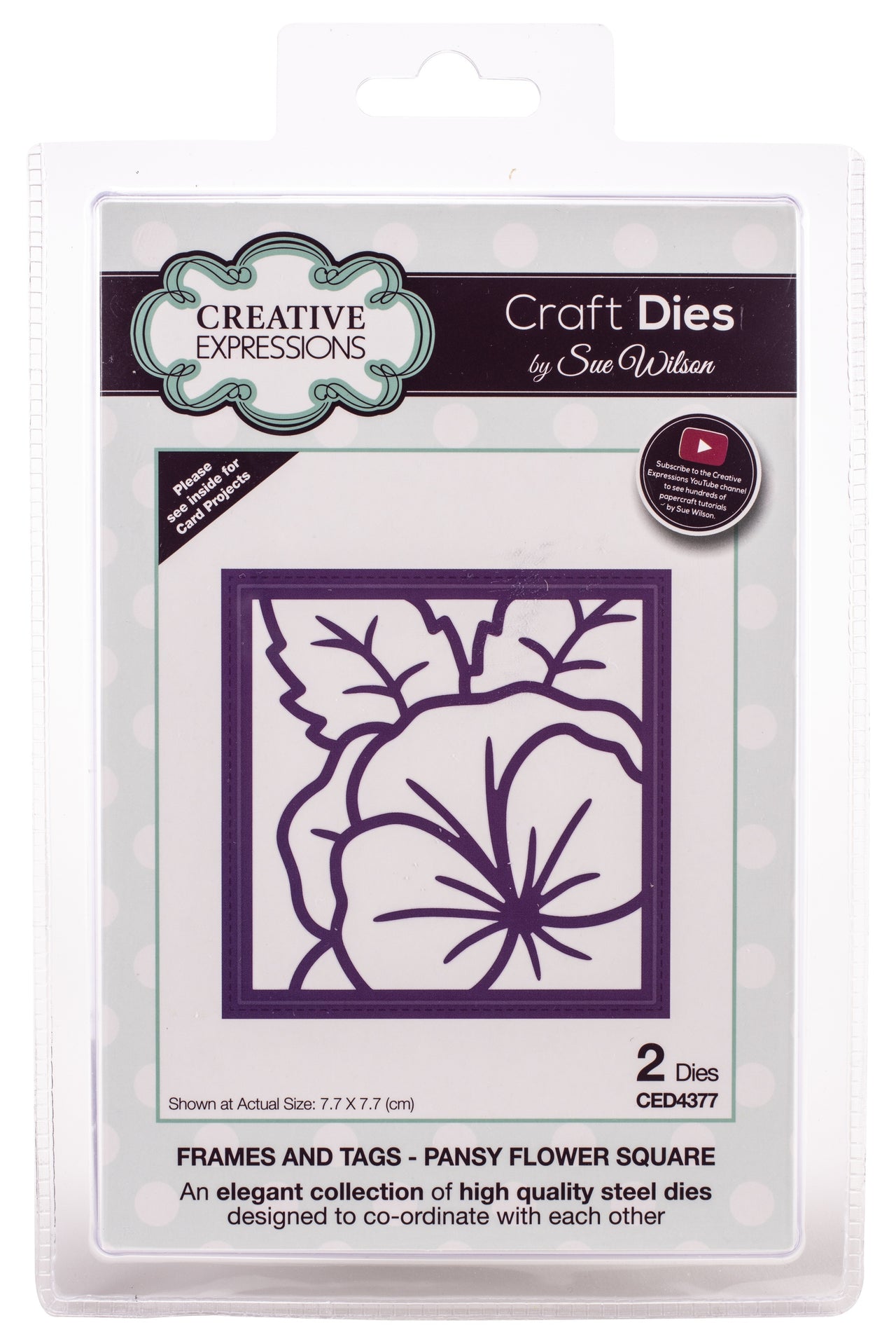 Creative Expressions Craft Dies By Sue Wilson - Frames & Tags-Pansy Flower Square
