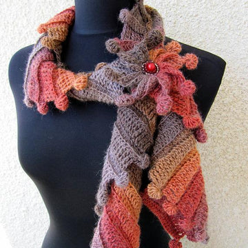 Multicolor Scarf "Fantasy" With Flower Tutorial