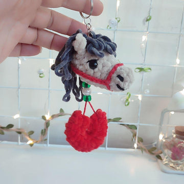 Mini horse with a horseshoe Keychain