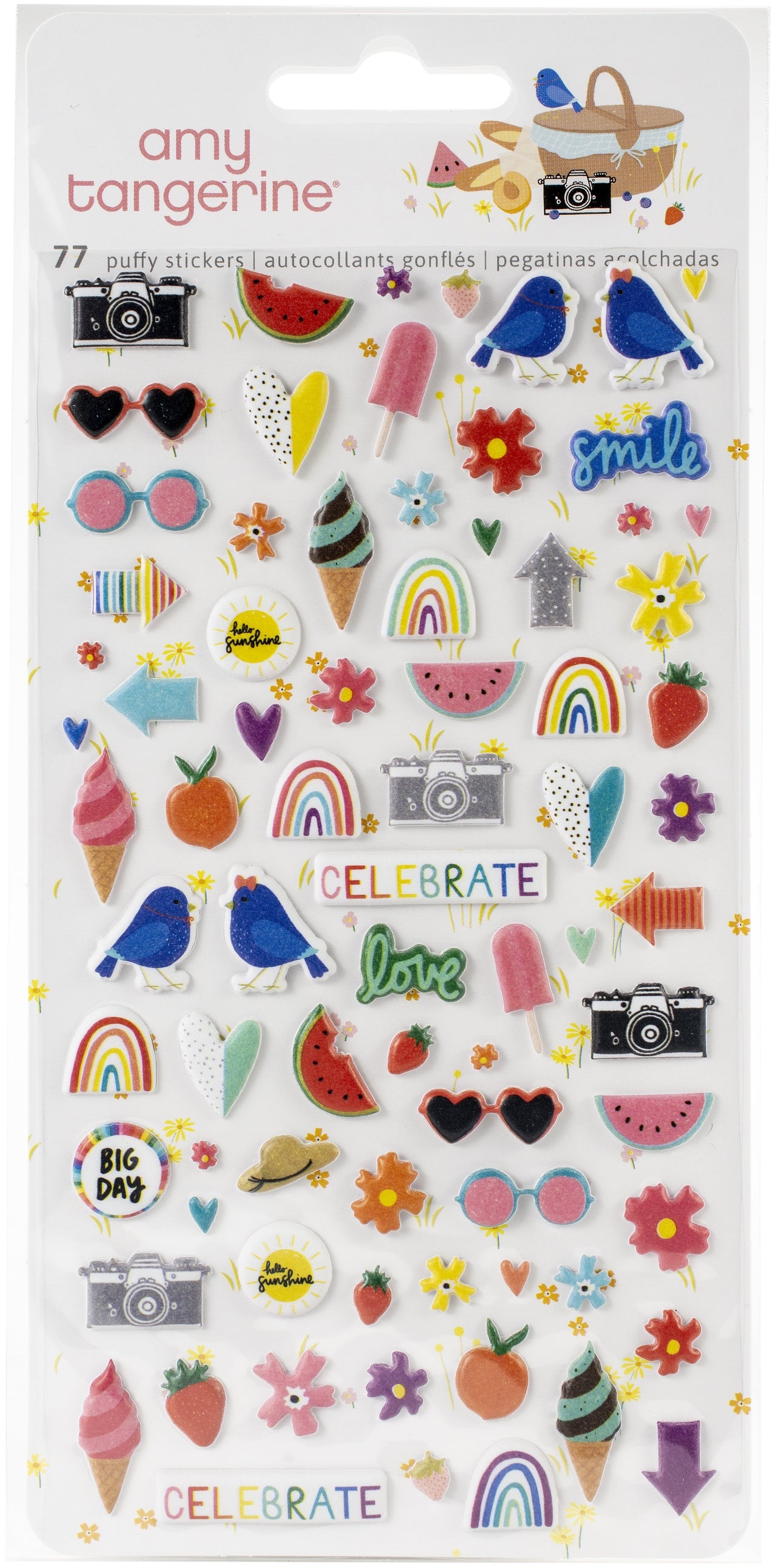American Crafts Amy Tan Picnic In The Park Mini Puffy Stickers 77/Pkg - Icons