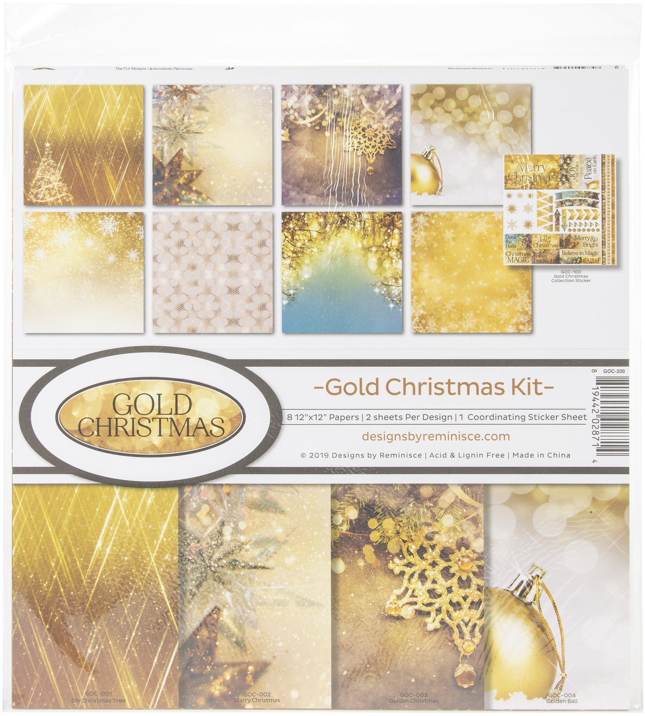 Reminisce Collection Kit 12"X12" - Gold Christmas