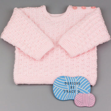 Mack Baby Jumper, 2 sizes 18" & 20" chest Baby Knitting Pattern