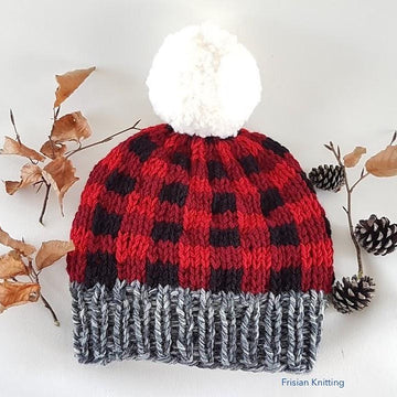 Plaid beanie hat