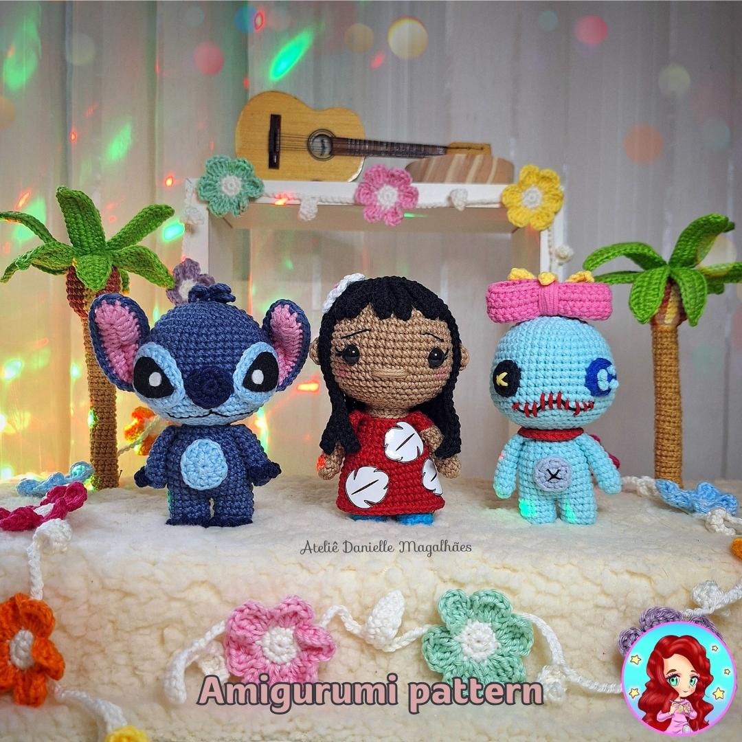 Lilo, Stitch & Scrump Amigurumi Pattern – Cute Crochet Trio (PDF)