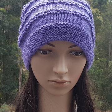 Cathy - 8ply eyelet stitch beanie