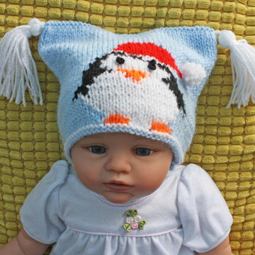 Christmas Penguin Bobble Hat & Teabag Hat DK Knitting Pattern P3 — Elizabeth Primrose Patterns