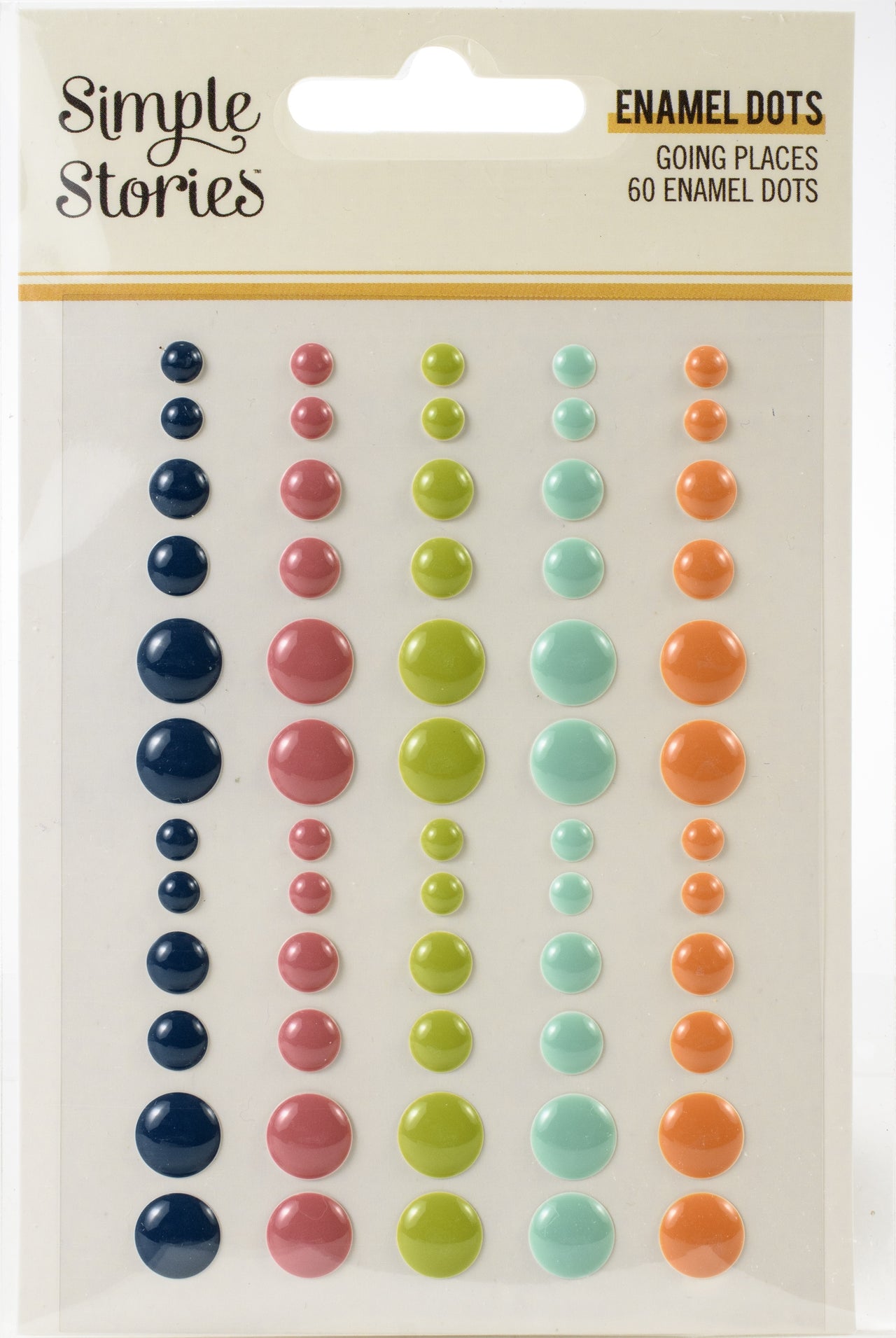 Simple Stories Going Places Enamel Dots Embellishments 60/Pkg - 619698