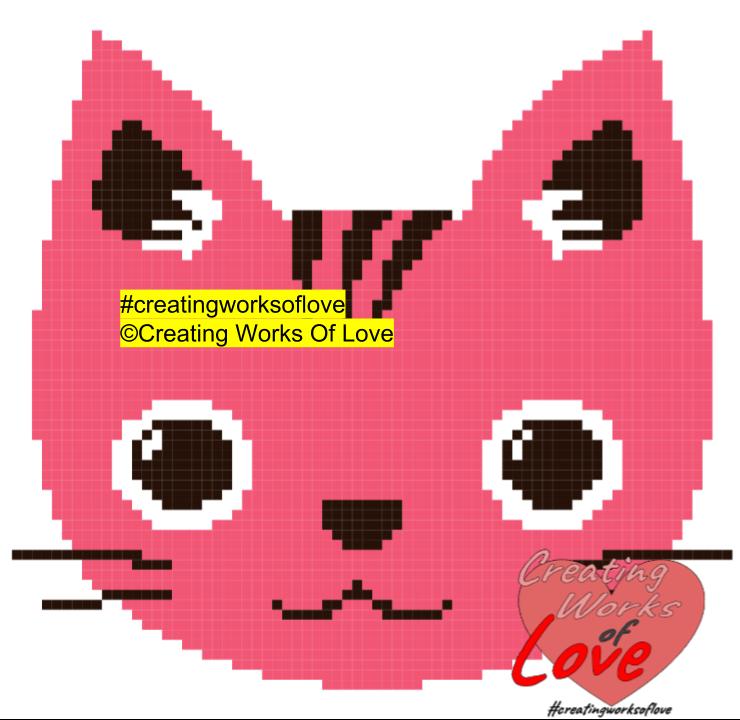 Pink Cat Head Stitch Graphgan
