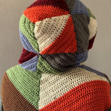 Patchwork Hooded Cardigan