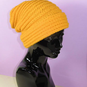 Sideways Fishermans Rib Cuff Slouch Hat