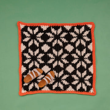 Monochrome Burst Mat - Free Rug Crochet Pattern in Paintbox Yarns Recycled Big Cotton
