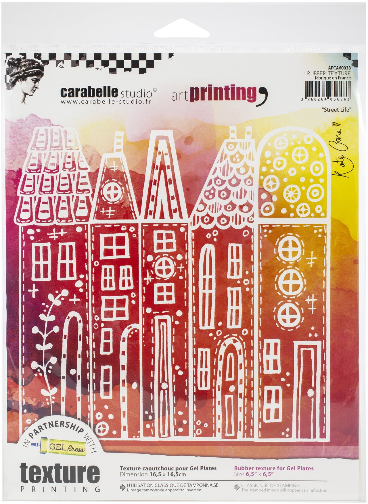 Carabelle Studio Art Printing Square Rubber Texture Plate - Street Life