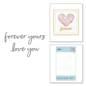Spellbinders Expressions Of Love Etched Dies - Sentiments