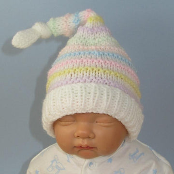 Baby Candy Stripe Topknot Pixie Hat