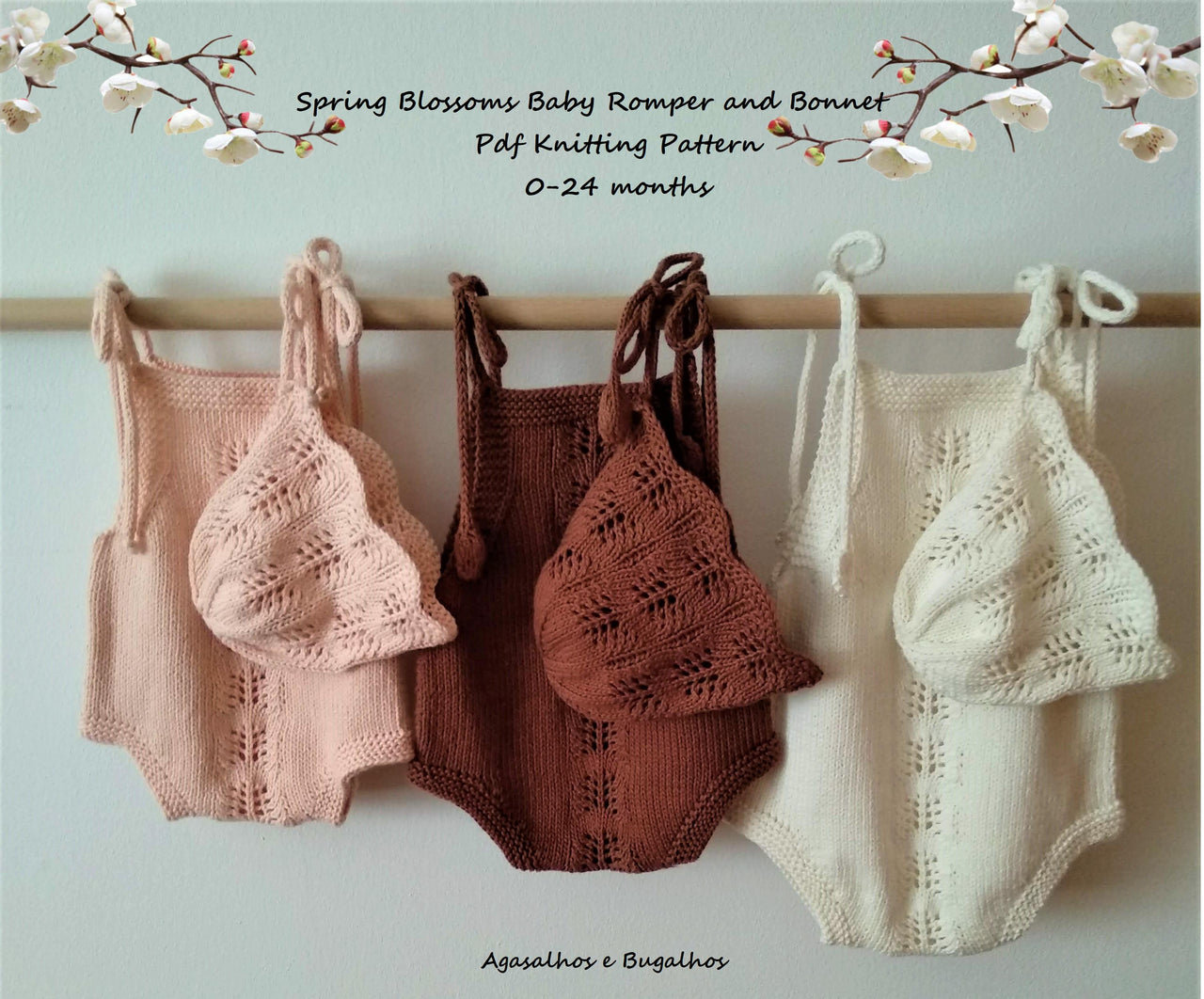 Spring Blossoms Baby Romper and Bonnet | 0-24 months
