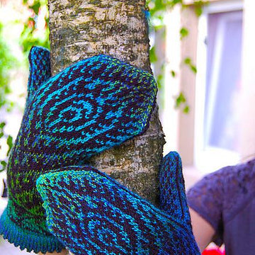 Peacock Feather Mittens