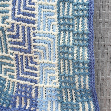 Mosaic Pinwheel Blanket in Blues