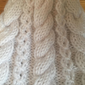 White Cable Hat