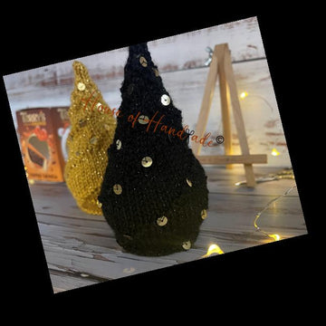 Christmas Tree Gold Black Chocolate Orange Cover Knitting Pattern