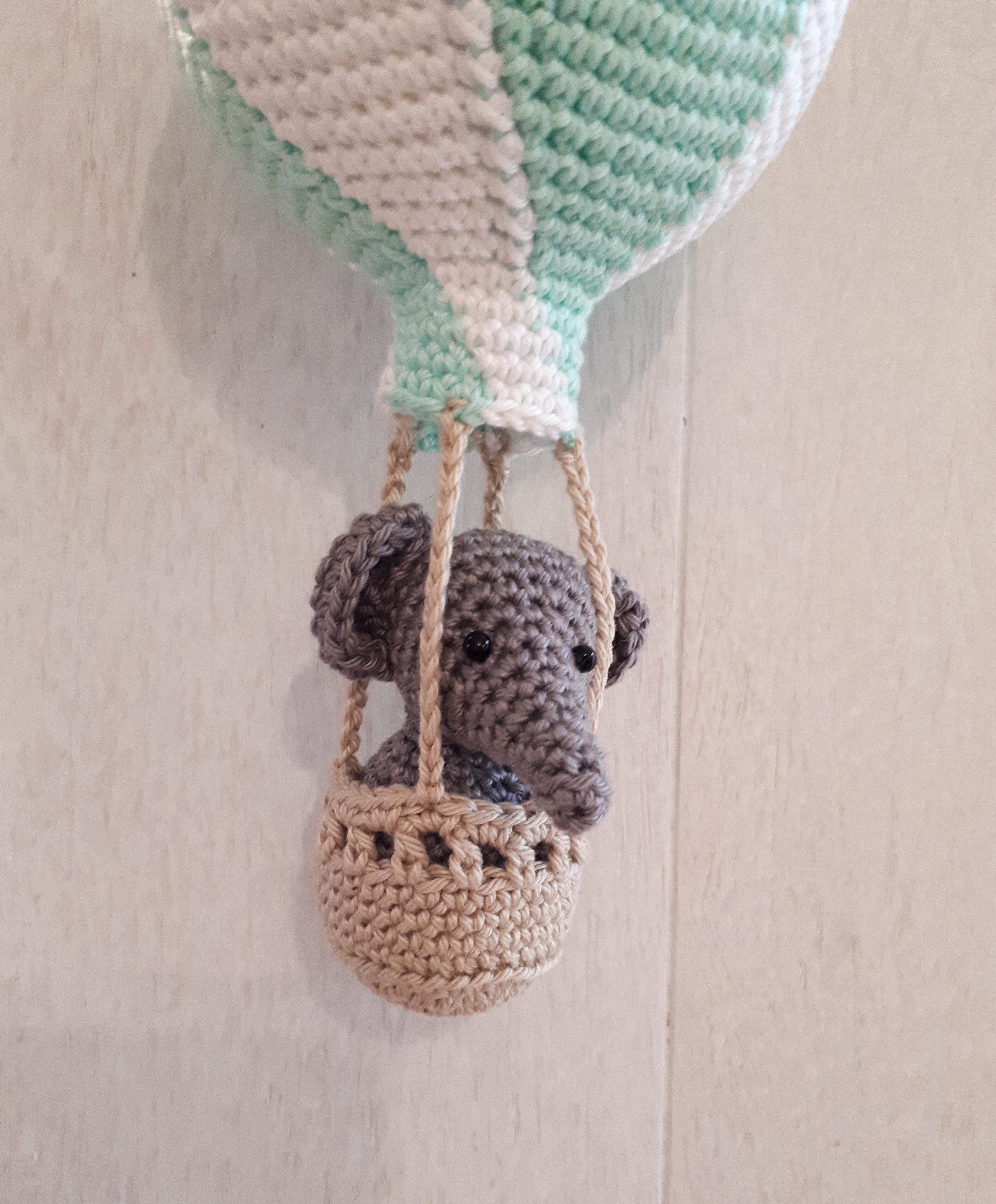 Elephant in a hot air balloon
