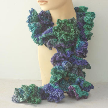 Ruffle Scarf with Scarf Pin
